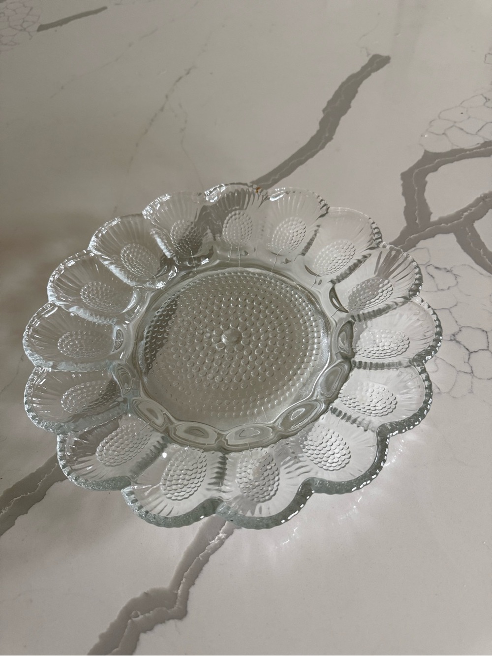 Clear Glass Scalloped Serving Platter - Classic Elegant Design